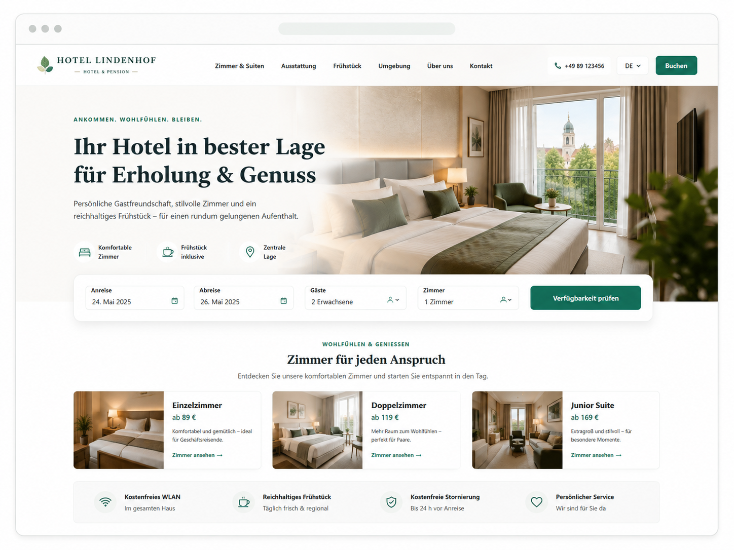 Konzeptbeispiel einer Hotel-Website